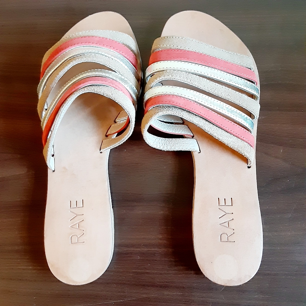 Raye Sophie Seven Strap Slide Sandal Metallic 37